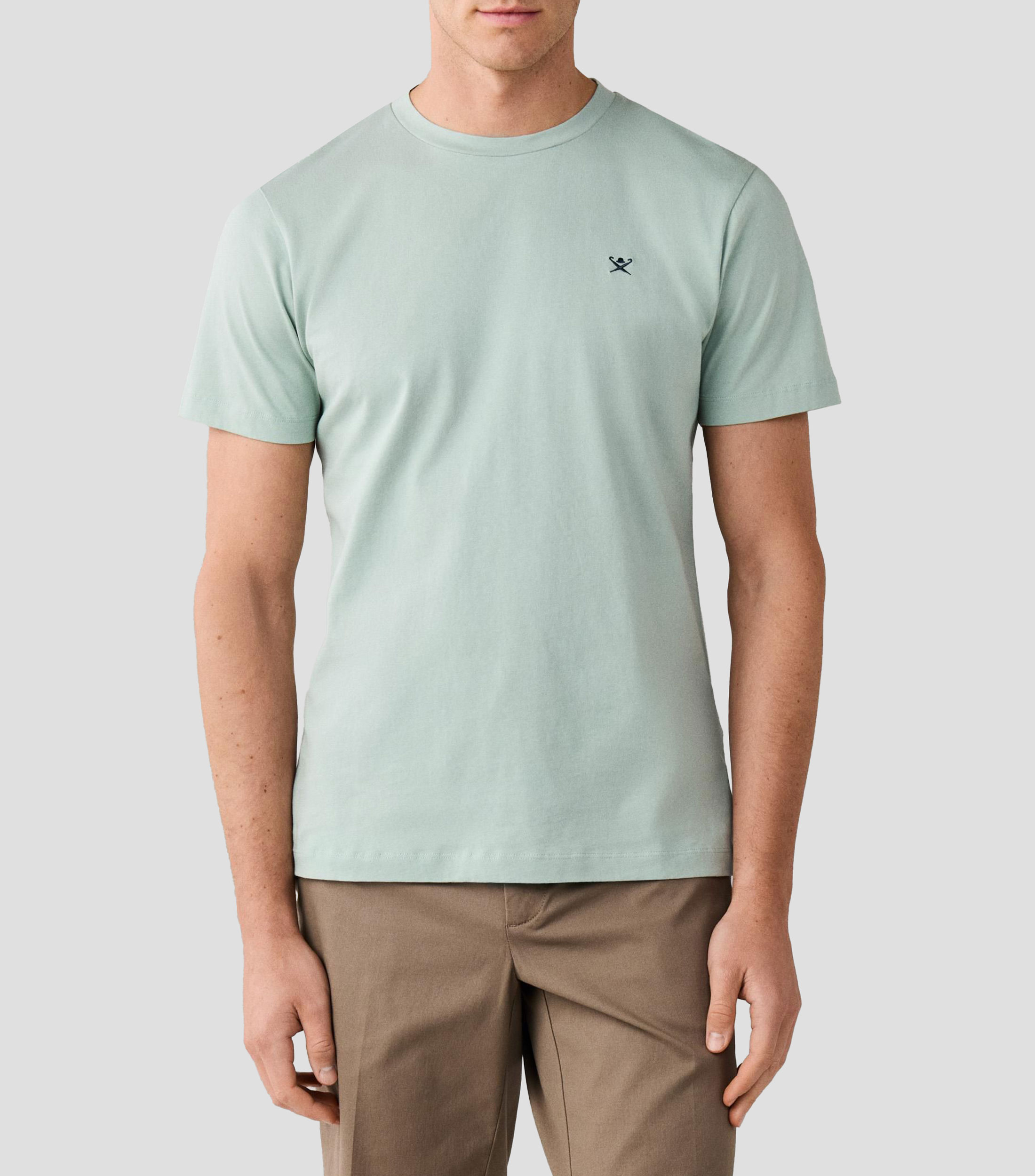 Playera cuello redondo manga corta diseño sólido Hombre